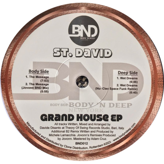 St. David – Grand House EP ✪ BND 012